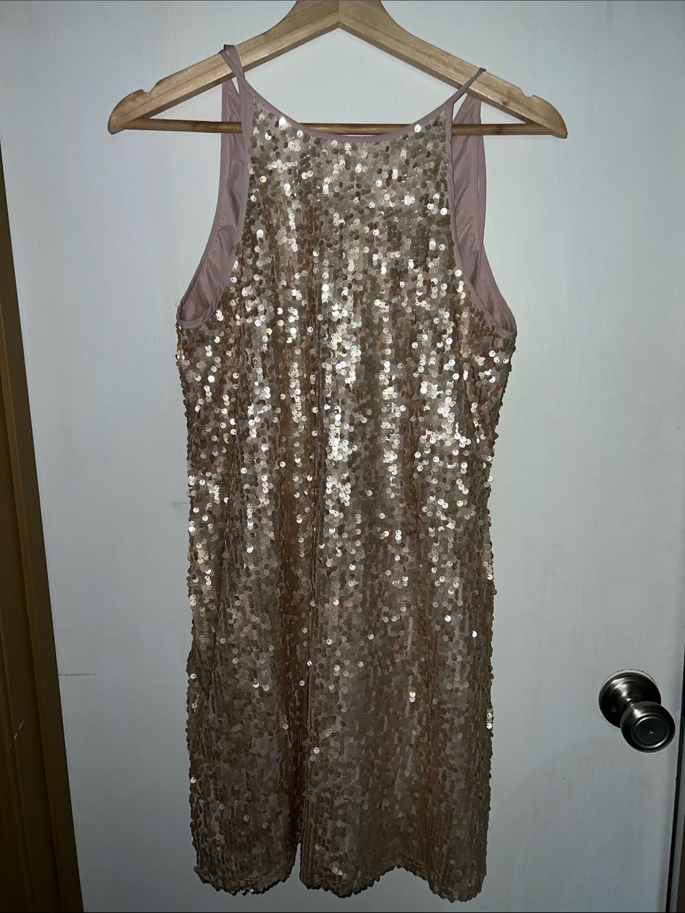 Forever 21 Rose Gold Sequin Mini Dress